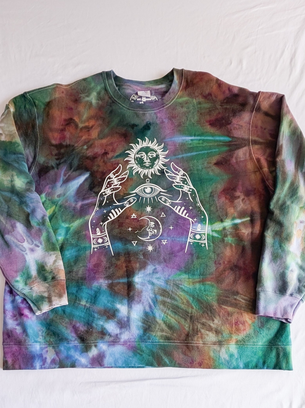 Salem Sisters Tie Dye Co. Crewneck - Multicolor Tie-Dye 2xl